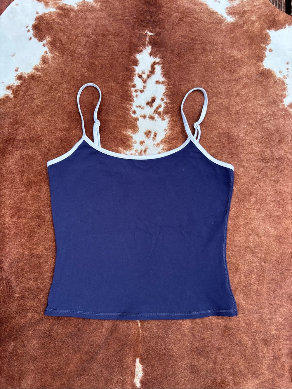 Aritzia Golden LIFE Essential Camisole Navy Blue Cami with White Trim